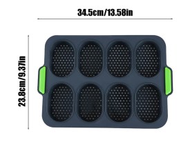 Molde silicona ranurado para 8 panes caseros
